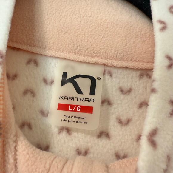 Kari Traa Women's Lus Fleece Jacket Full Zip Pattern Pink White Large - Picture 8 of 9